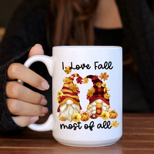 I love Fall Most of All Gnome Mug