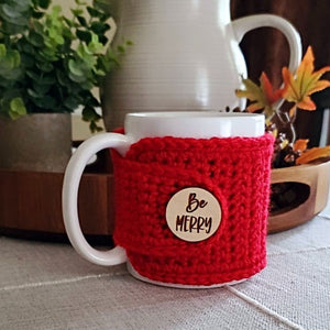 Be Merry Reusable Mug Cozy for Coffee and Tea