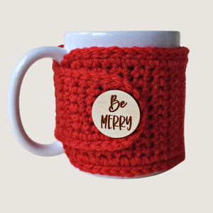 Be Merry Reusable Mug Cozy for Coffee and Tea