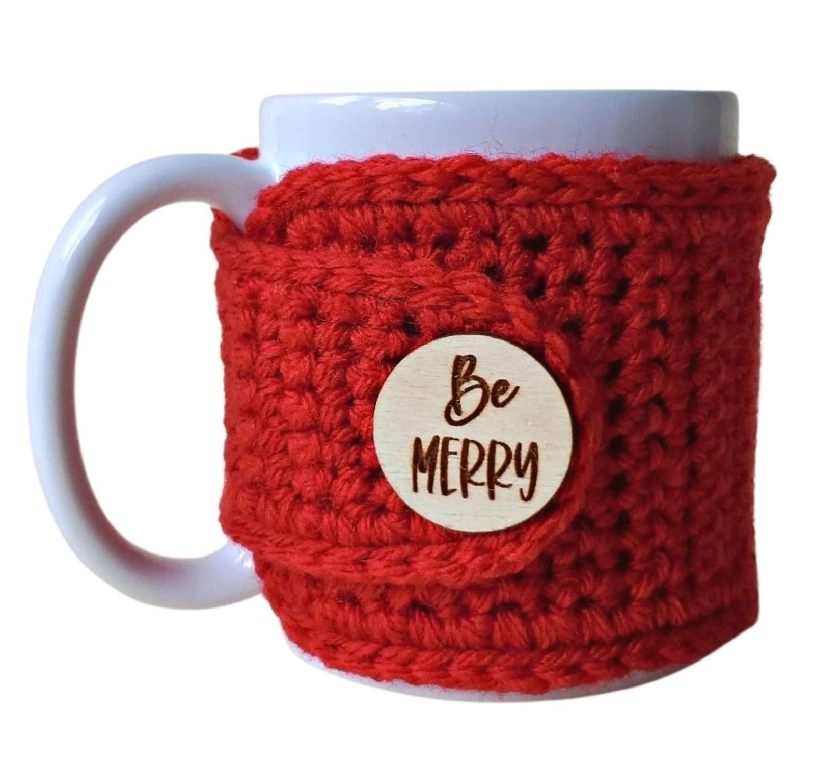 Be Merry Reusable Mug Cozy for Coffee and Tea