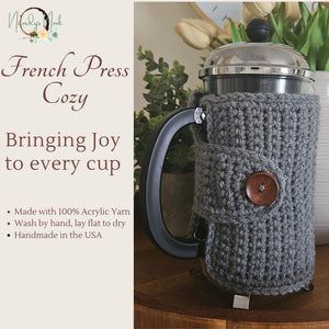 Silver Gray French Press Cozy