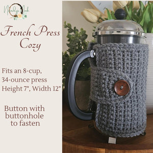 Silver Gray French Press Cozy