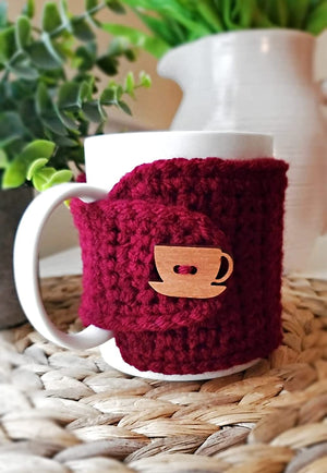 Burgundy Sleeve with Cup and Saucer Button